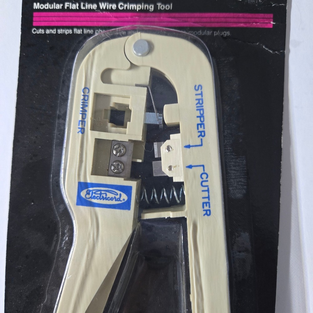 Electricord Phone Crimping Tool Modular Flat Line Wire Stripper Cutter - Picture 2 of 5